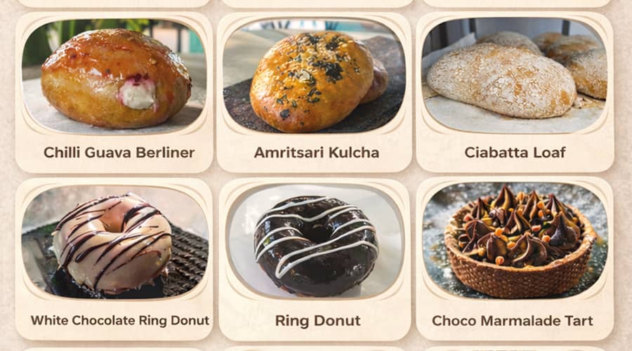 Fresh bakery products at Mati Cafe Candolim